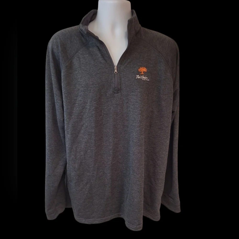 Oak Harbor Golf Club Men's Gray Half-Zip Pullover Size 2XL